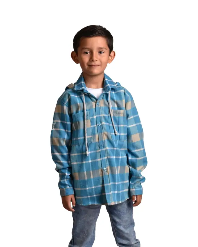 Camisa Leñador Azul Niño - Talla 12 — Camisetas y Camisas Big Boys Ecuador