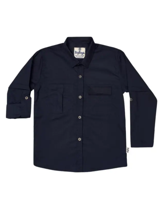 Camisa Manga Larga Travesia Azul Oscuro Niño - Talla 10 — Camisetas y Camisas Big Boys Ecuador