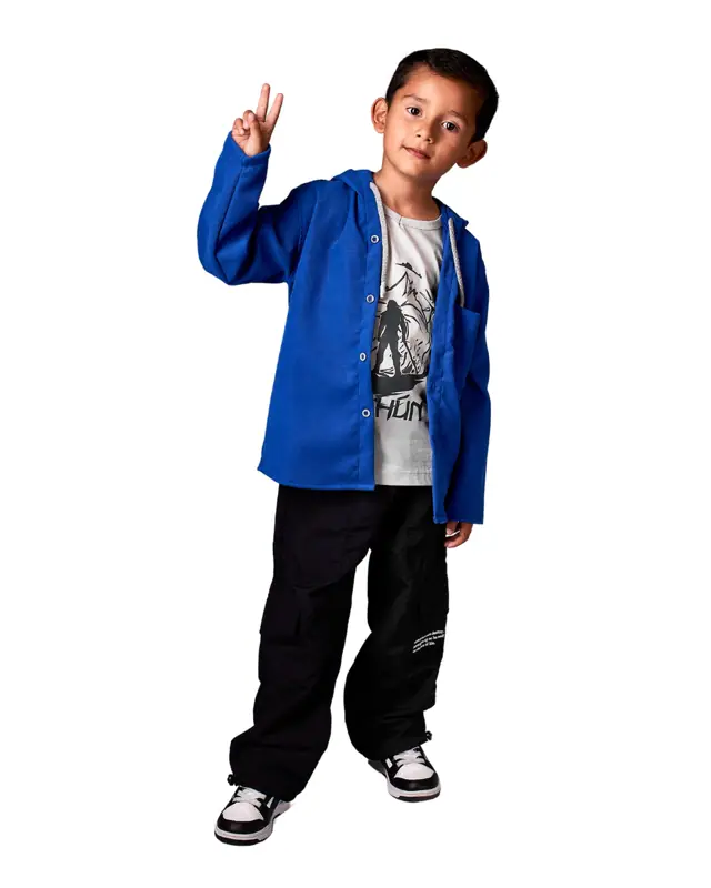 Camisa Pana Manga Larga Azul Rey Niño - Talla 2 — Camisetas y Camisas Big Boys Ecuador