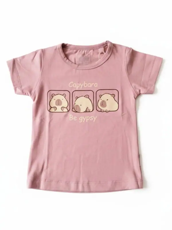 Camiseta Capybara Rosa Oscuro Niña - Talla 4 — Camisetas y Blusas Big Boys Ecuador