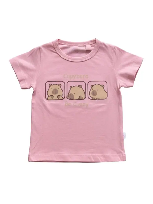 Camiseta Capybara Salmon Niña - Talla 16 — Camisetas y Blusas Big Boys Ecuador