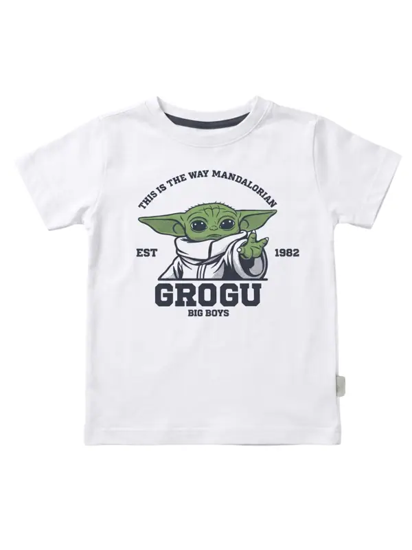 Camiseta Grogu Blanca Niño — Camisetas y Camisas Big Boys Ecuador
