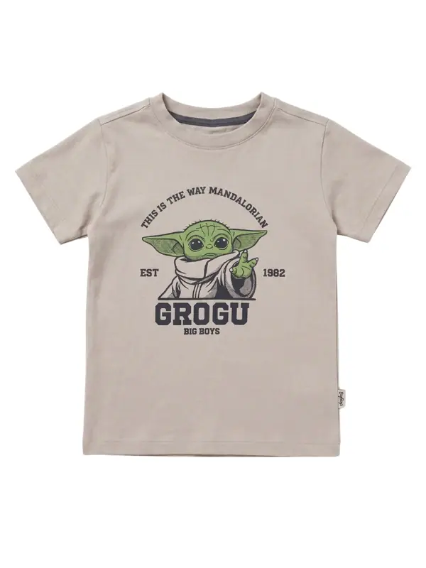 Camiseta Grogu Gris Oscuro Niño — Camisetas y Camisas Big Boys Ecuador