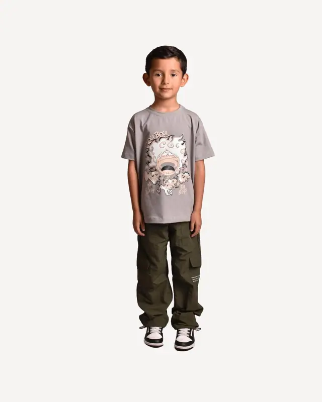Camiseta Luffy Gris Niño — Camisetas y Camisas Big Boys Ecuador
