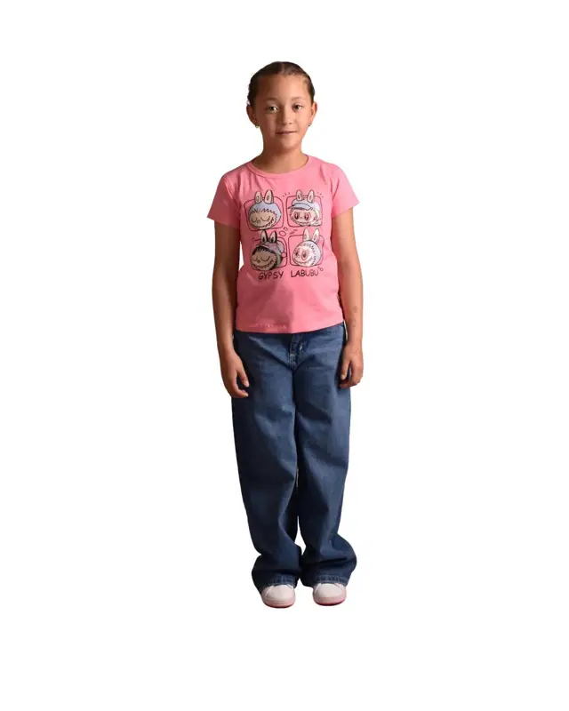 Camiseta Manga Corta Labubu Salmon Niña - Talla 6 — Camisetas y Blusas Big Boys Ecuador