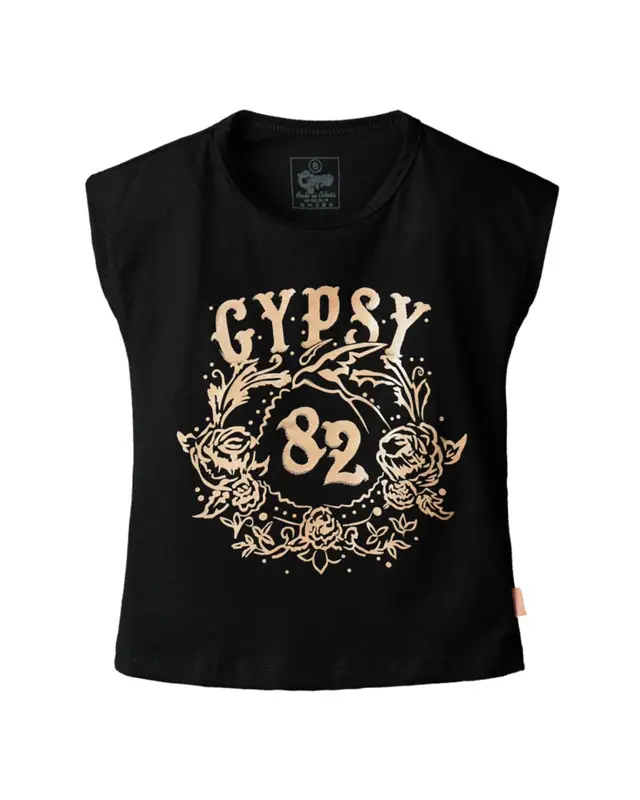 Camiseta Roses Negra Niña - Talla 10 — Camisetas y Blusas Big Boys Ecuador