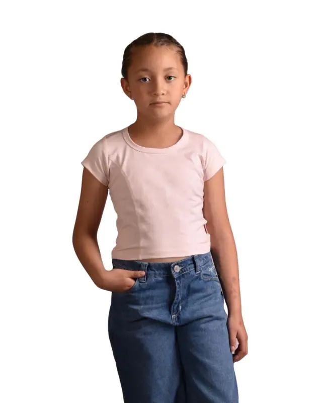 Camiseta Slim Cortes Rosada Niña - Talla 4 — Camisetas y Blusas Big Boys Ecuador