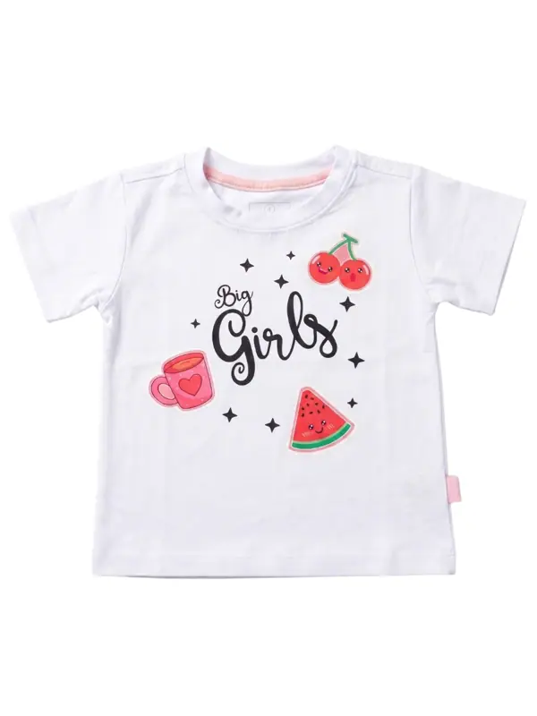 Camiseta Stickers Blanca Niña — Camisetas y Blusas Big Boys Ecuador