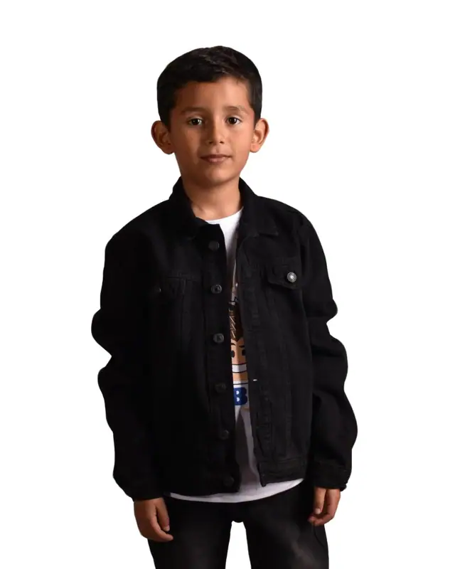 Chaqueta Jean Negra Niño - Talla 6 — Buzos y Chaquetas Big Boys Ecuador