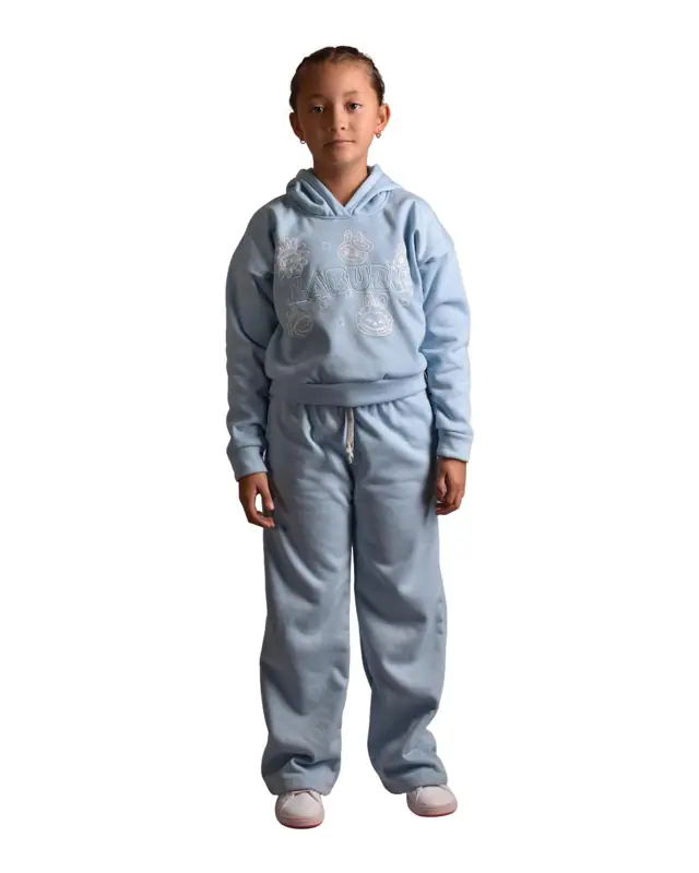 Conjunto Sudadera Labubu Azul Cielo Niña - Talla 10 — Sudaderas Big Boys Ecuador