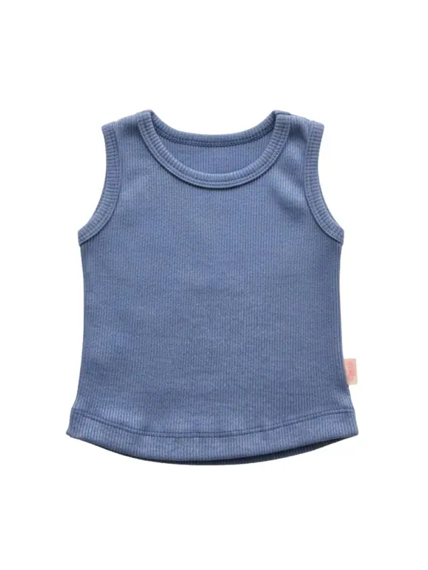 Crop Rib Azul Oscuro Niña - Talla 8 — Camisetas y Blusas Big Boys Ecuador