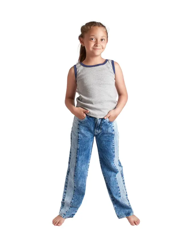Crop Rib Combinado Gris Niña - Talla 6 — Camisetas y Blusas Big Boys Ecuador