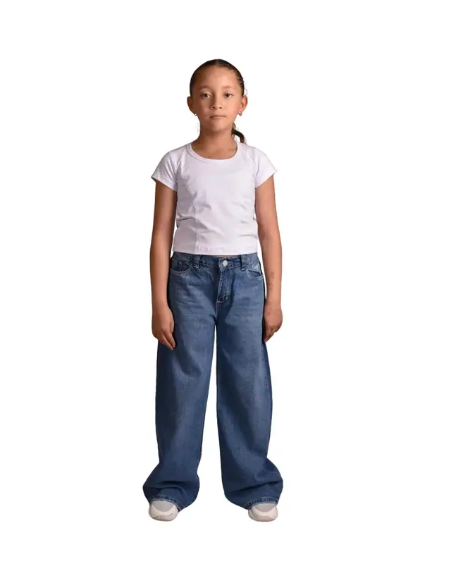 Jean Ancho Palazzo Azul Medio Niña - Talla 16 — Jeans y Pantalones Big Boys Ecuador