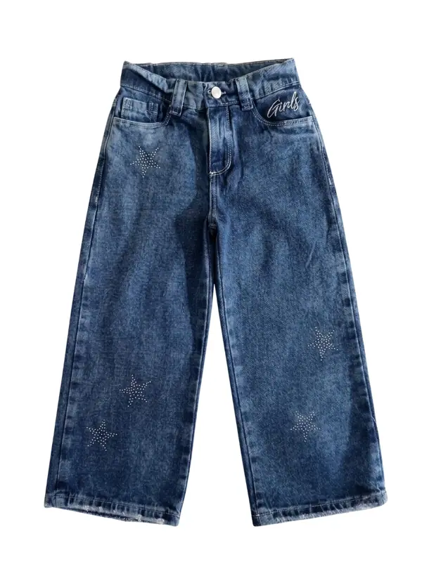 Jean Ancho Pedreria Azul Niña - Talla 4 — Jeans y Pantalones Big Boys Ecuador