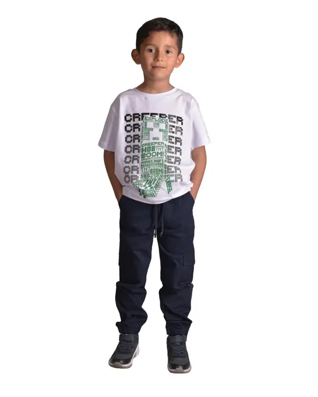 Pantalón Drill Jogger Cargo Azul Oscuro Niño — Jeans y Pantalones Big Boys Ecuador