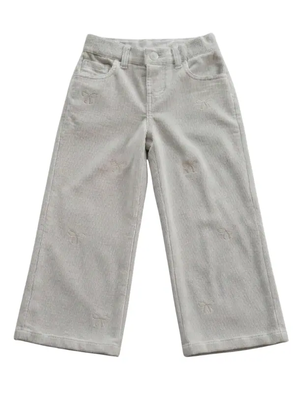 Pantalon Pana Palazzo Bordado Gris Niña — Jeans y Pantalones Big Boys Ecuador