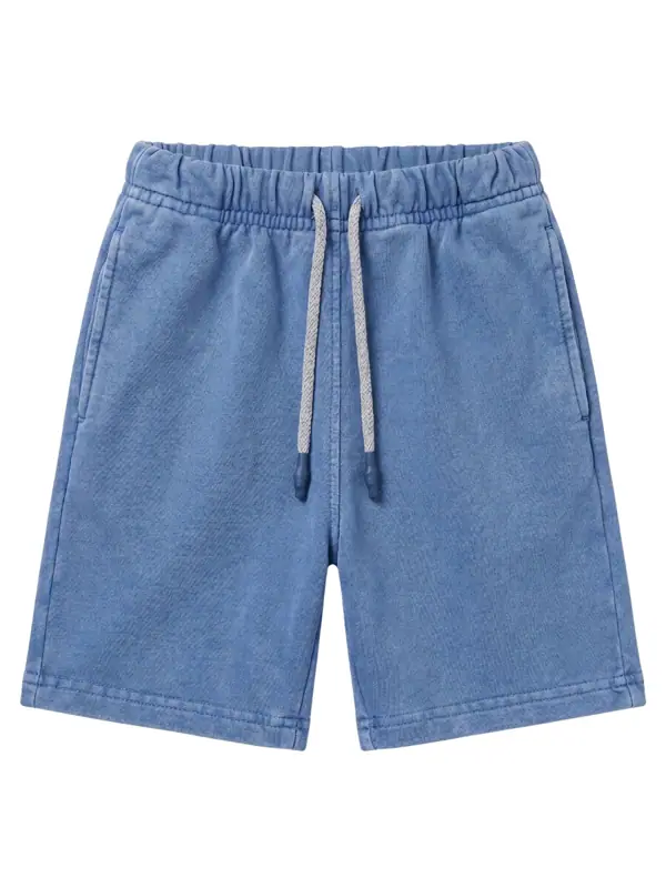 Pantaloneta Algodon Fros Azul Niño — Jeans y Pantalones Big Boys Ecuador