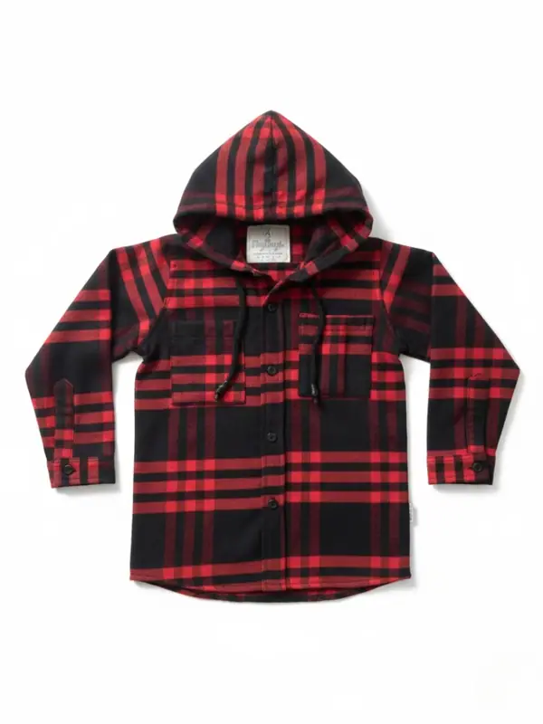 Sobrecamisa Leñador Rojo Negro Niño - Talla 14 — Camisetas y Camisas Big Boys Ecuador