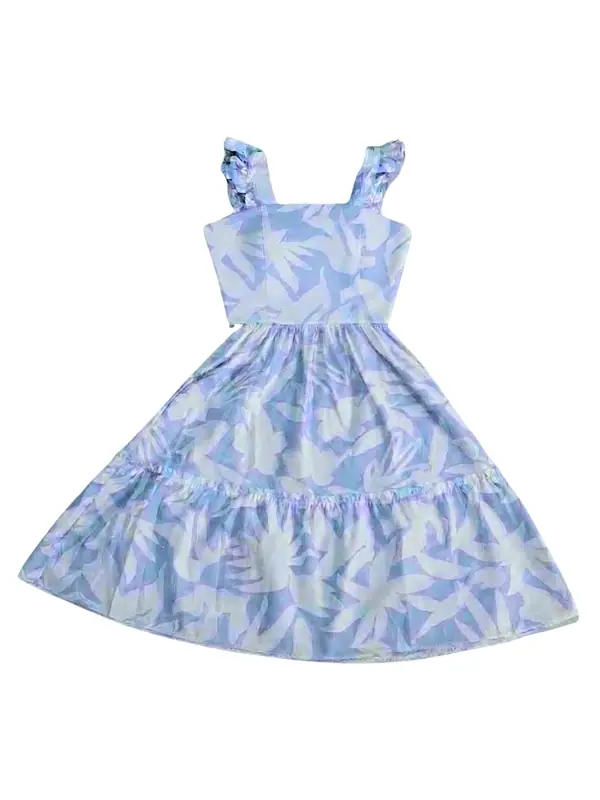 Vestido Malteada Flores Cielo Azul Niña - Talla 12 — Vestidos Big Boys Ecuador