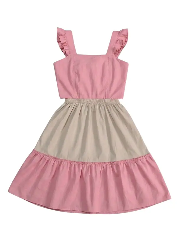 Vestido Malteada Fucsia Beige Niña — Vestidos Big Boys Ecuador